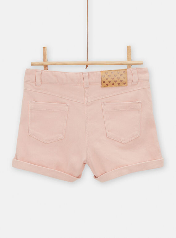 Girls' pink denim shorts TAJOSHORT4 / 24S901C1SHOD329
