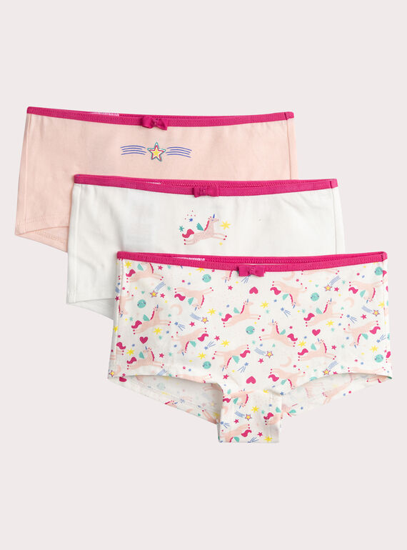 Set of 3 fancy print shorty for girls  VEFAHOTUNI / 24WH1183SHY001