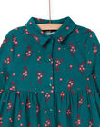 Ruffled shirt dress in velvet milleraies PAPRIROB3 / 22W901P2ROBC217