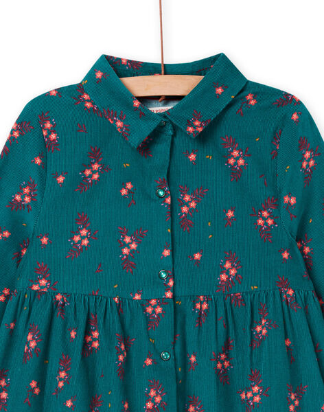 Ruffled shirt dress in velvet milleraies PAPRIROB3 / 22W901P2ROBC217