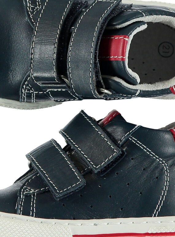 Baby boys' smart leather trainers. FBGBASON / 19SK3831D3F070