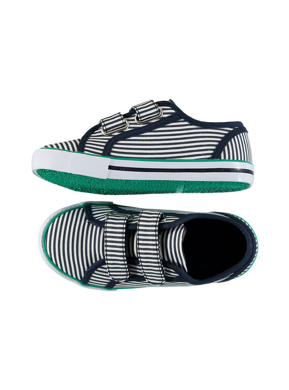 Boys' striped canvas trainers FGVELRAY / 19SK36C1D16070