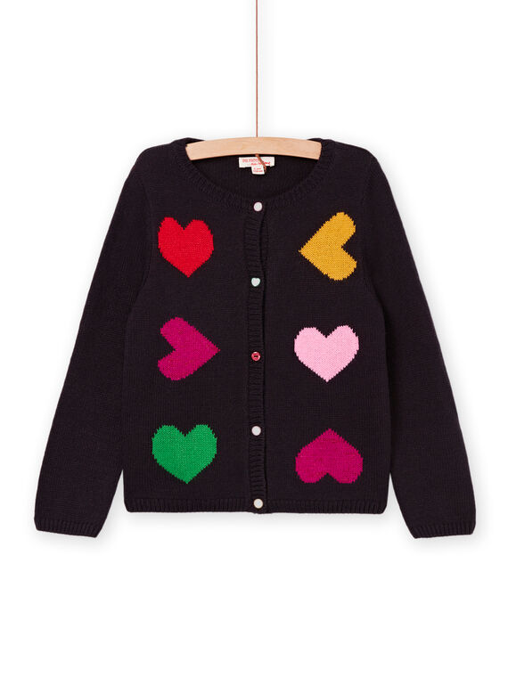Long sleeve jacquard vest with hearts pattern PAMUCAR / 22W901R1CARC243