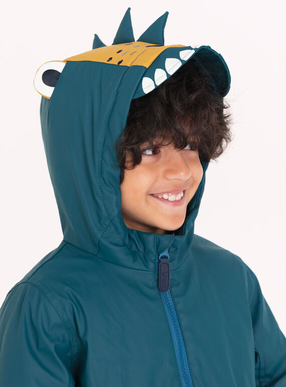 Animated green hooded rain jacket for boys  VOGROIMP / 24W902E1D59G614