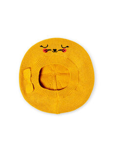 Yellow beret in fine mesh baby girl LYINAUBON / 21SI09L1BON106