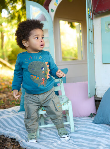 Baby Boy Military Green Twill Cargo Pants SUVERPAN2 / 23WG10J1PANG619