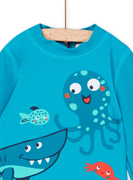 Blue fancy print t-shirt and shorts RYUENS / 23SI10REMAI202