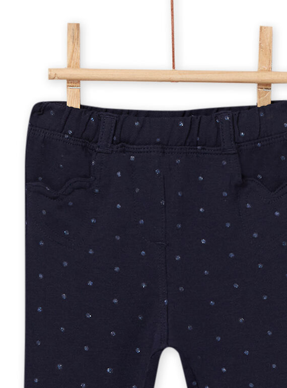 Baby Girl Navy Pants with Dots and Heart Pockets NIJOPAN3 / 22SG0962PAN070