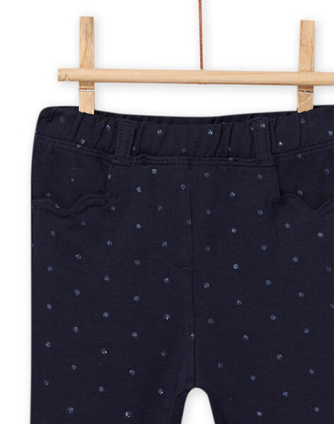 Baby Girl Navy Pants with Dots and Heart Pockets NIJOPAN3 / 22SG0962PAN070