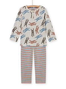 Child boy tiger and stripes pajama set MEGOPYJTUB / 21WH1283PYJA010