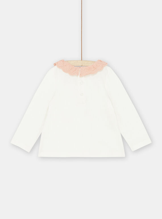 Baby girl unbleached bra with pink collar SIJOBRA3 / 23WG09B4BRA001