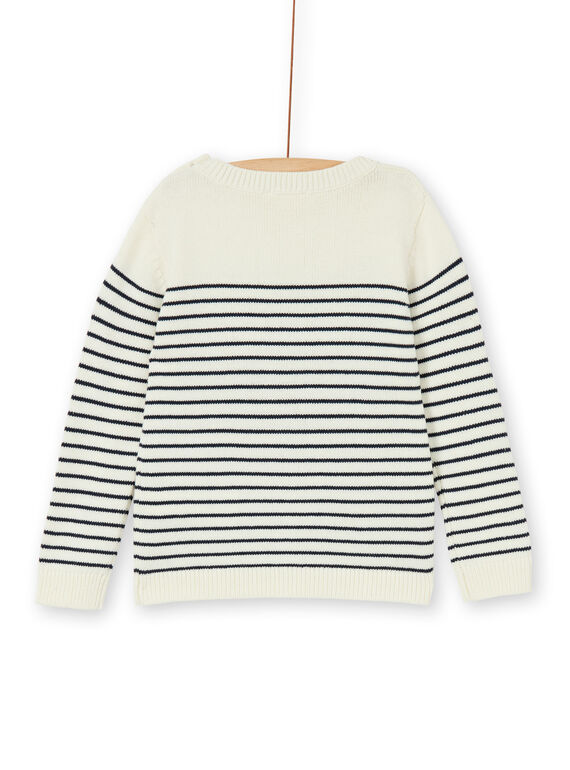 Off white striped sweater for boys LOJOPUL1 / 21S90231PUL001