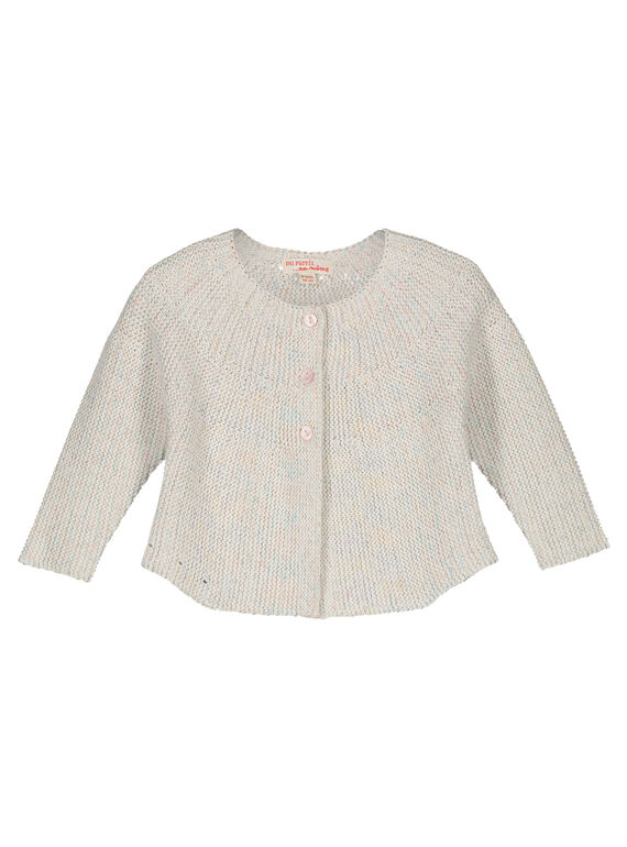 Baby girls' mixed knit cardigan GIBLECAR / 19WG0991CAR001