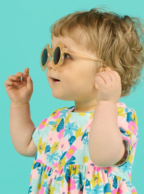 Child girl powder pink flower sunglasses NYAMERLUN1 / 22SI01L1LUSD327