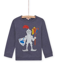 Boy's grey knight T-shirt MOPLATEE4 / 21W902O3TMLJ902