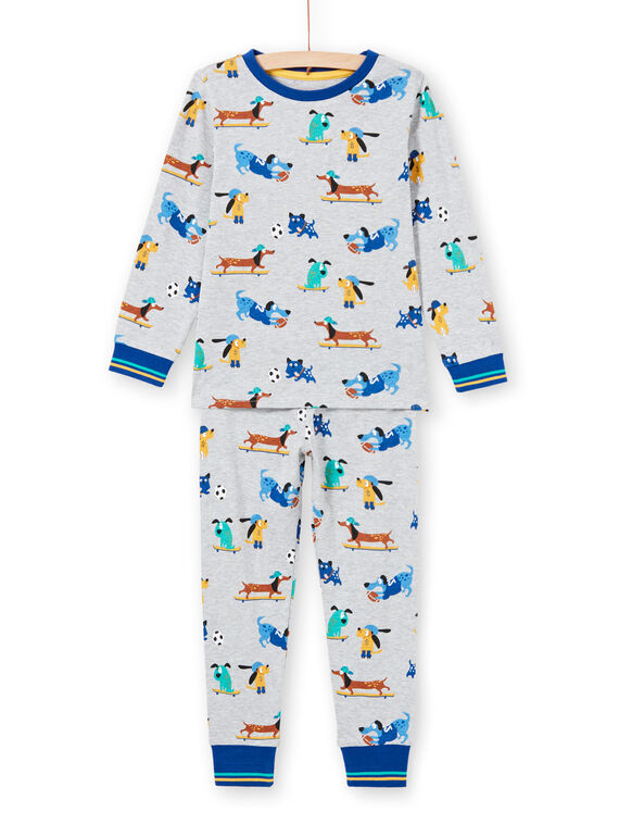 Boy's grey pyjamas with dog print MEGOPYJDOG / 21WH1235PYJJ922