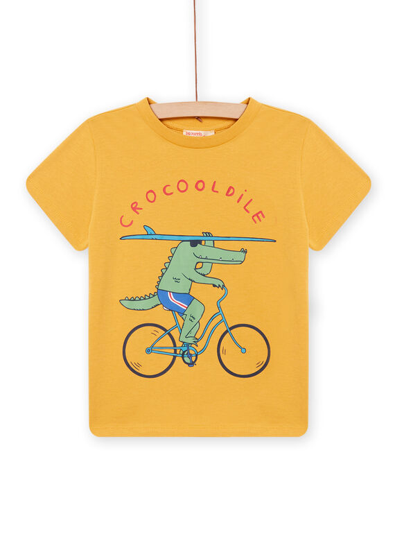 Yellow crocodile bicycle t-shirt child boy NOJOTI5 / 22S902C4TMCB107