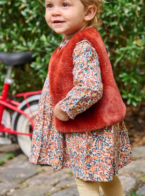 Caramel sleeveless cardigan SICOUCAR1 / 23WG09L2CAR420