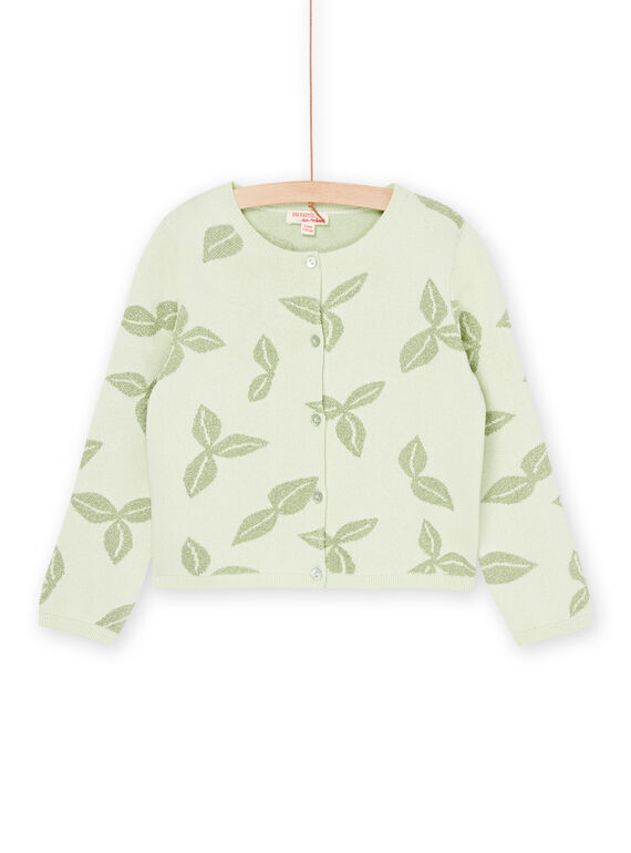 Yellow almond green cardigan RAEXOCAR / 23S901V1CAR611
