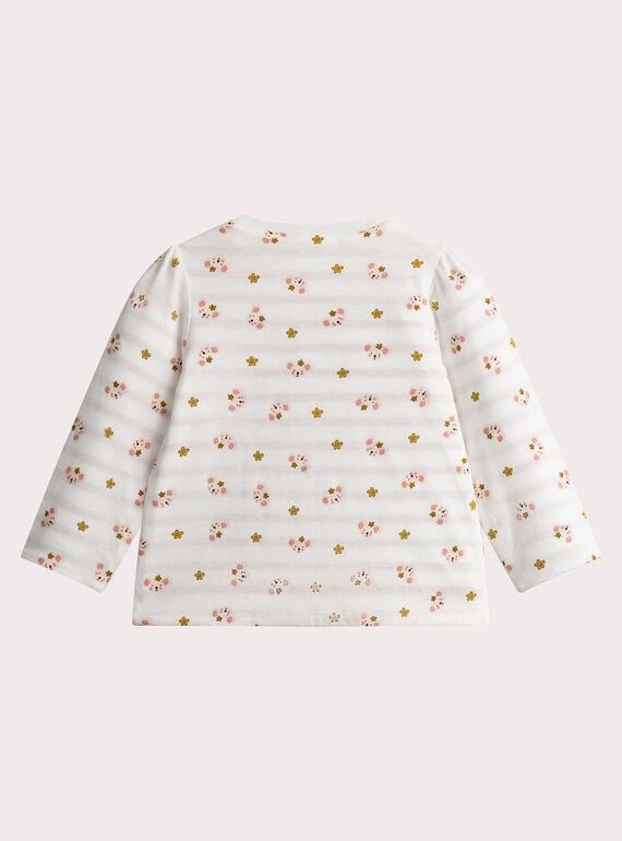 Reversible long-sleeved T-shirt for baby girl  VIKLITEE / 24WG0941TML001