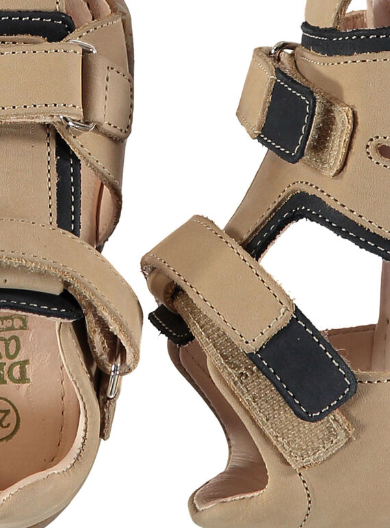 Baby boys' smart leather sandals FBGSANDHER / 19SK38C3D0E080