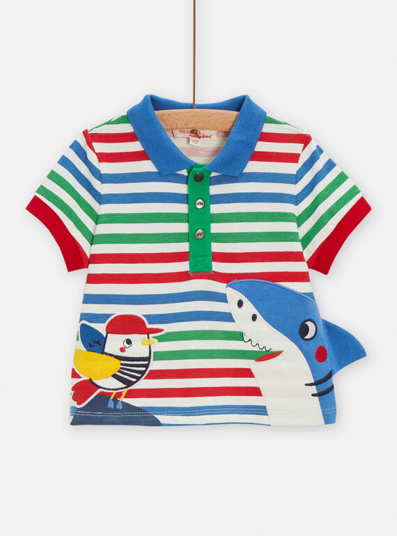 Multicolored sea-animated polo shirt for baby boys TUCLUPOL / 24SG10O1POL001