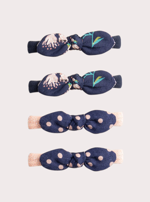  Set of 4 navy elastics for girls  VYAJOELA3 / 24WI01L7ELA070