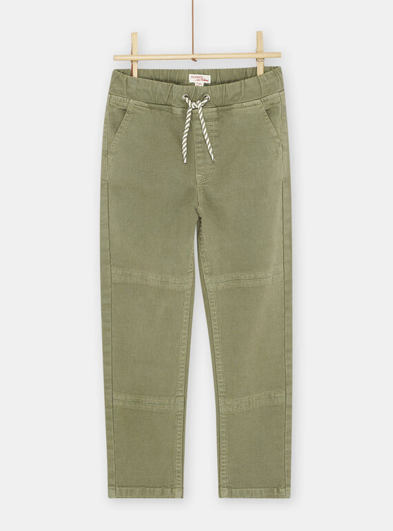 Boy's khaki pants with topstitching SOKYOPAN / 23W902I1PAN604