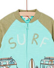 Turquoise waistcoat with surf pattern RUEXOGIL / 23SG10V1GILC216