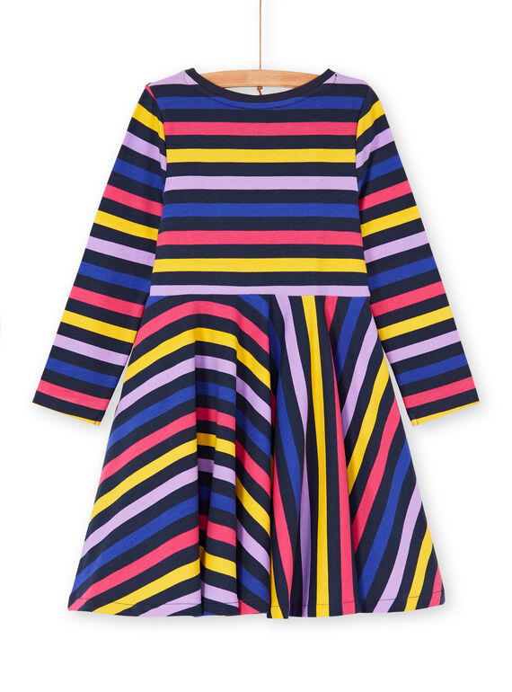 Black and blue striped dress LANAUROB2 / 21S901P1ROBC205