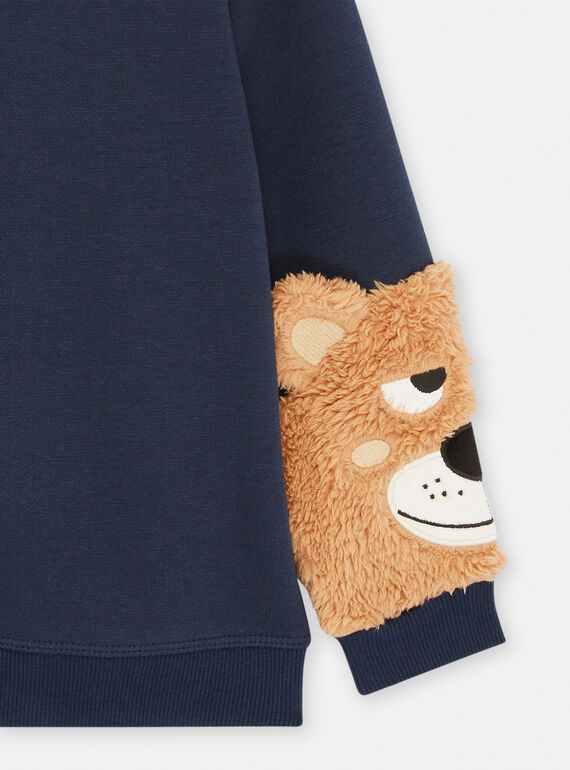 Boy's midnight blue bear sweatshirt SODUSWE2 / 23W902P1SWE705