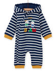 Baby boy's midnight blue striped jumpsuit with animal print MUMIXCOM / 21WG10J1CBL713