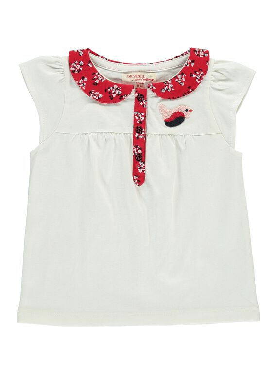 Baby girls' short-sleeved T-shirt CIDEPOLO / 18SG09F1BRA001