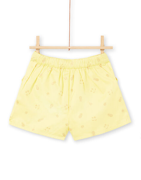 Yellow sequined fruit print shorts LAJAUSHORT / 21S901O1SHO116