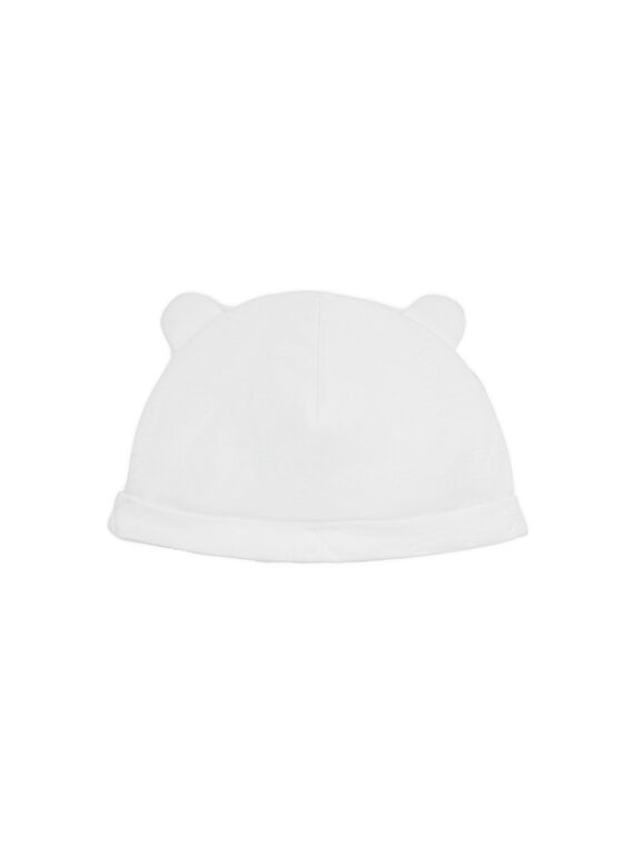 White birth cap with ears LOU1BON1 / 21SF42H1BNA000