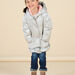 Silver hooded down jacket