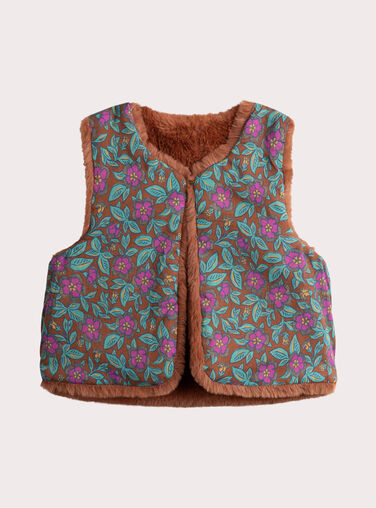  Reversible sleeveless cardigan for baby girl  VIBACAR2 / 24WG09Q3CAR821