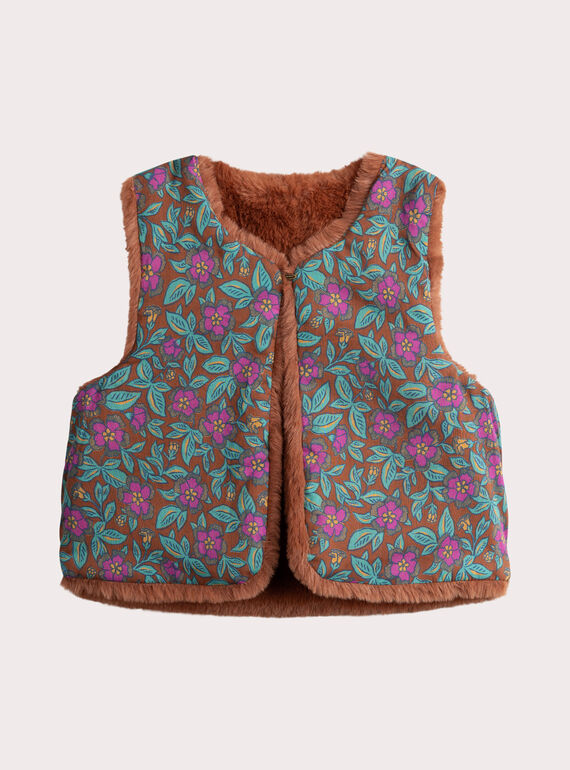  Reversible sleeveless cardigan for baby girl  VIBACAR2 / 24WG09Q3CAR821