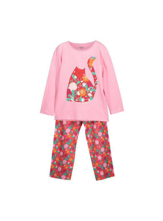 Girls' cotton pyjamas FEFAPYJFLO / 19SH1191PYJD301