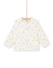 Baby girl's ecru jogging jacket with polka dot and fancy print NILUHOJOG / 22SG09P1JGH001