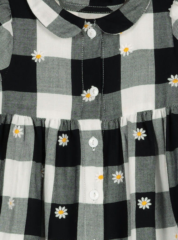 Baby girls' checked short-sleeved dress FILIROB3 / 19SG0923ROB001