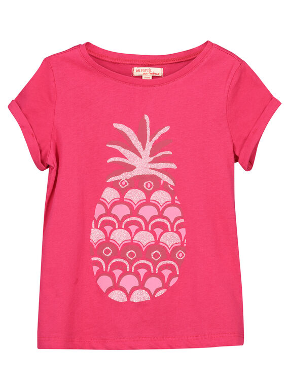 Girls' fancy pineapple T-shirt FAJOTI9 / 19S901G7D31304