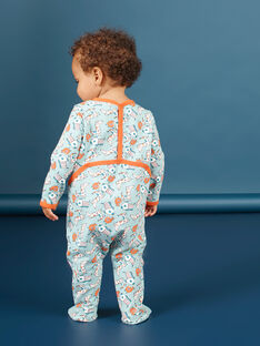 Baby boy's green and orange dog print sleep suit MEGAGREAOP / 21WH1434GRE219