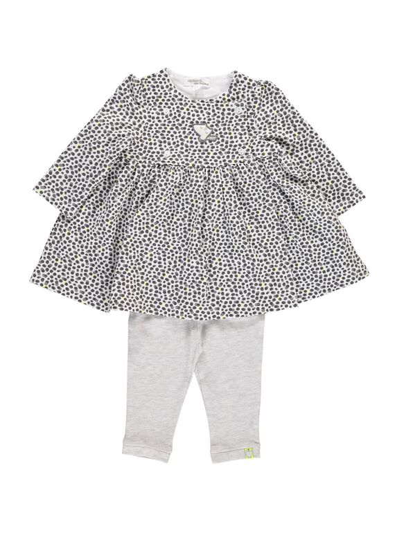 Baby girls' dress and leggings set DOU2ENS5 / 18WF05M5ENS099