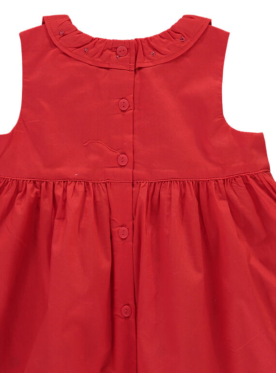 Baby girls' embroidered red dress FITOROB3 / 19SG09L3ROB330