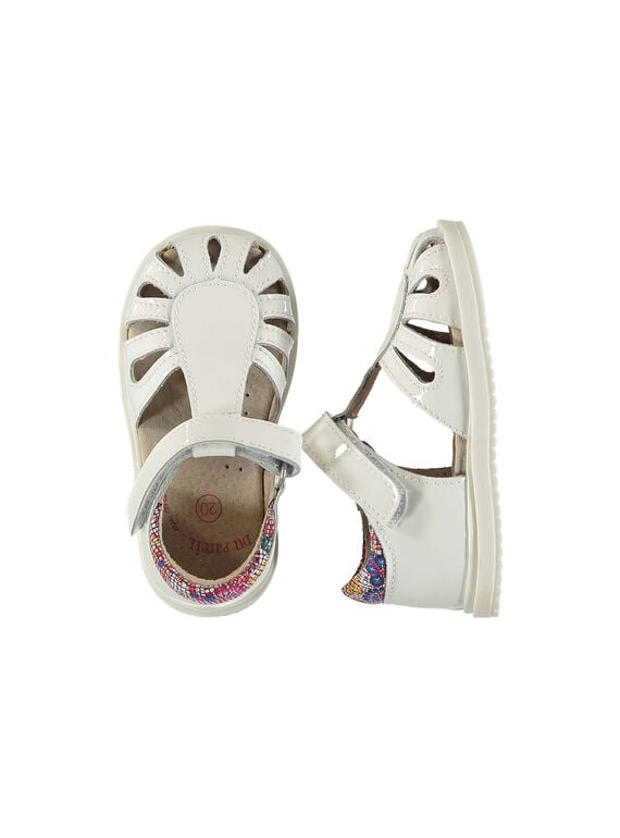 Baby girls' smart leather sandals FBFSANDPIX2 / 19SK37D1D0E000