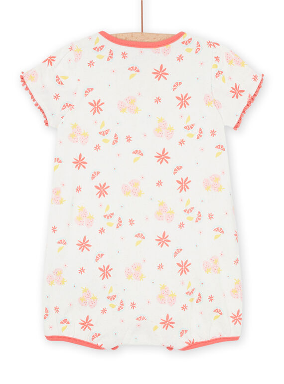 Ecru romper with flower print REFIGREFRU / 23SH13H5GRE001