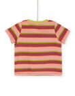 Pink and green striped T-shirt RUMAGTI2 / 23SG10T2TMCF511