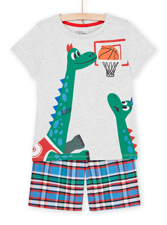 Grey pyjamas with dinosaurs playing basketball REGOPYCBAS / 23SH12H2PYJJ922