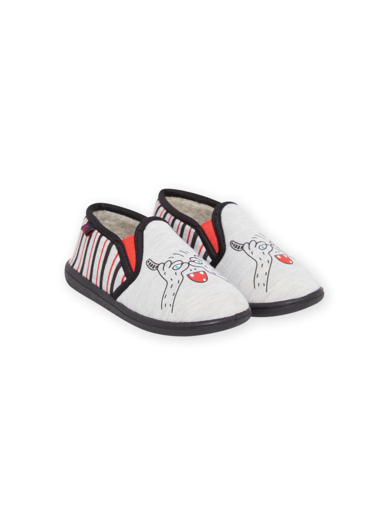 Child boy's grey, black and red slippers NOPANTCACHE / 22KK3621D0B943